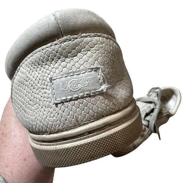 UGG Karine Snake Women's Lace up Leather Sneakers Size US 7 EU 28 Beige - Image 10