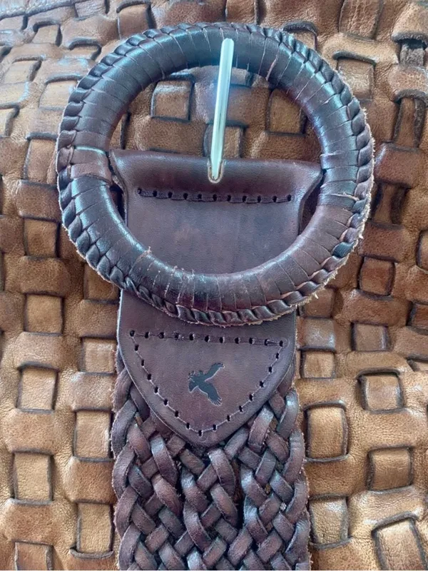 AMERICAN EAGLE Brown Leather Braided Belt - Image 5