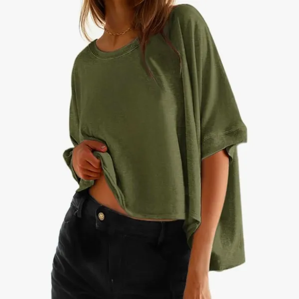 Olive Green Classic Women's oversized Top large - Image 5