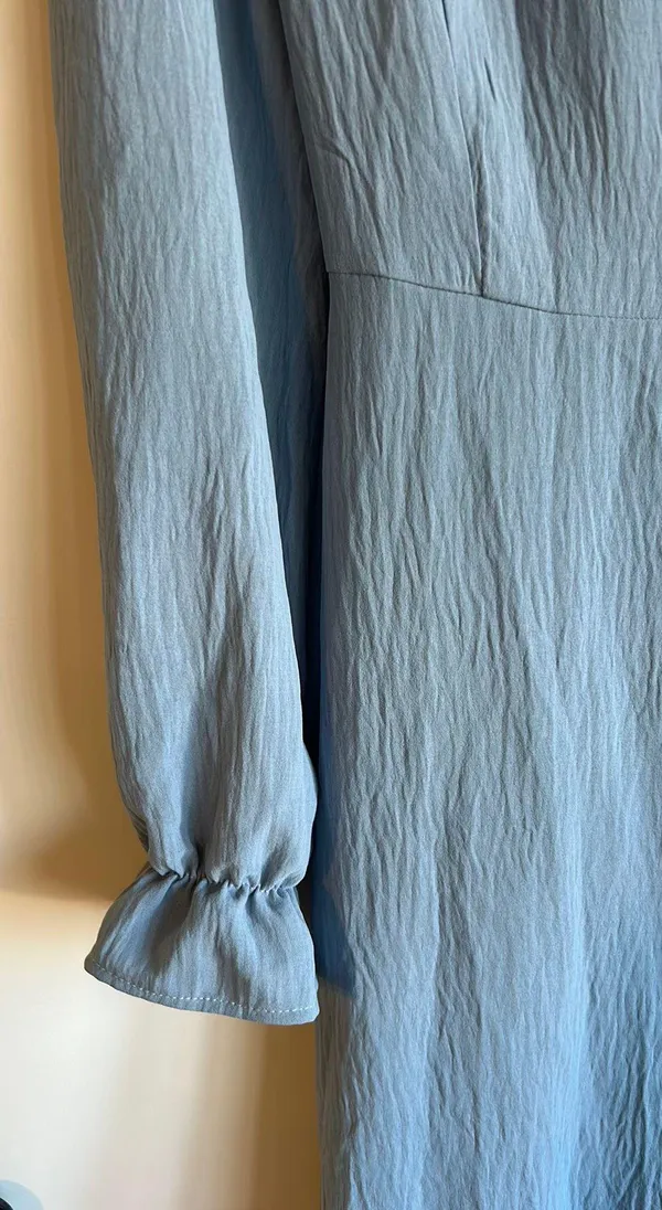 SheIn Blue Wrap Dress - Image 6
