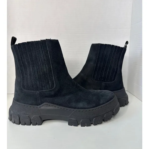 Boemos Suede Platform Chelsea Boots Lug Sole Italy size 37 - Image 7