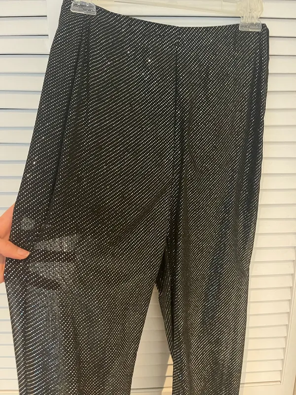 Zara Black Glitter Sheer Pants - Image 7