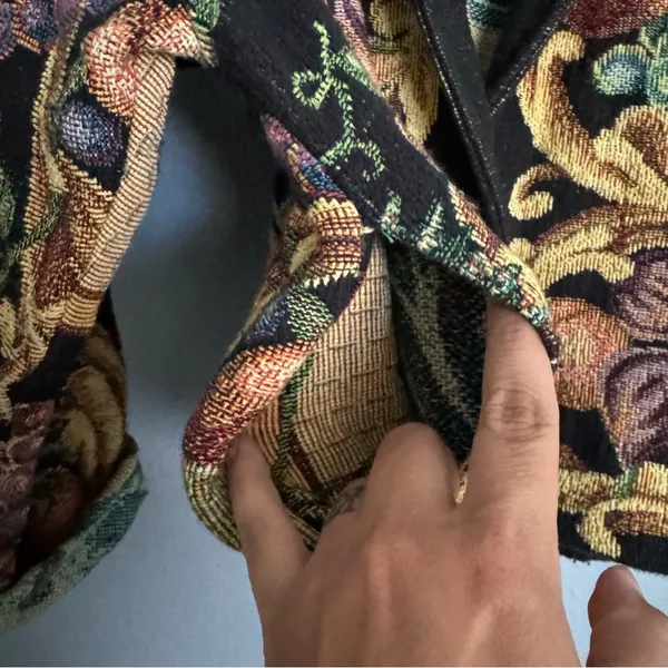 Vintage 90’s California Style Baroque Fruit & Vine Tapestry Jacket - Image 5