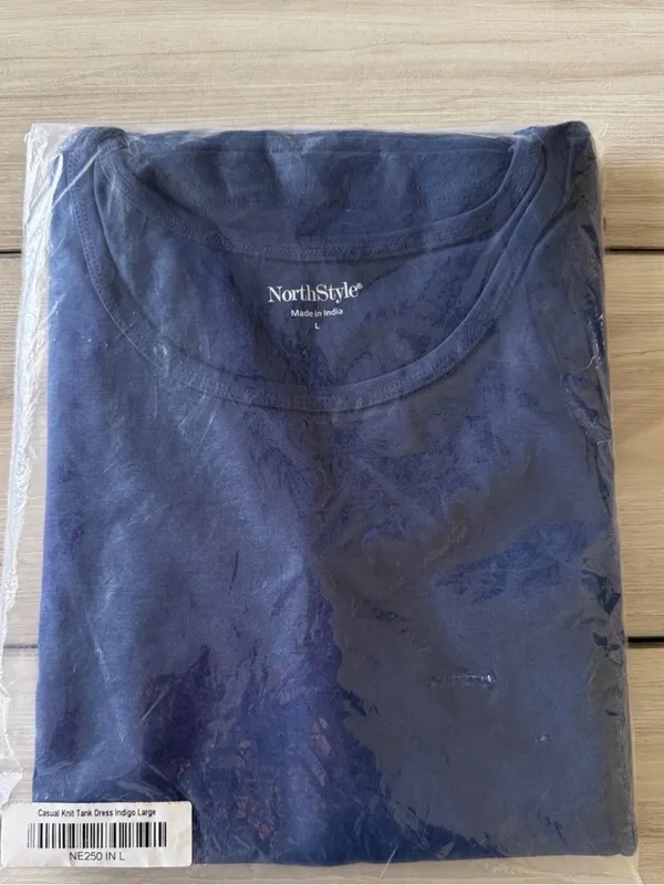 NorthStyle Casual Knit Tank Dress Blue Large NWT IN PACKAGE - Image 10