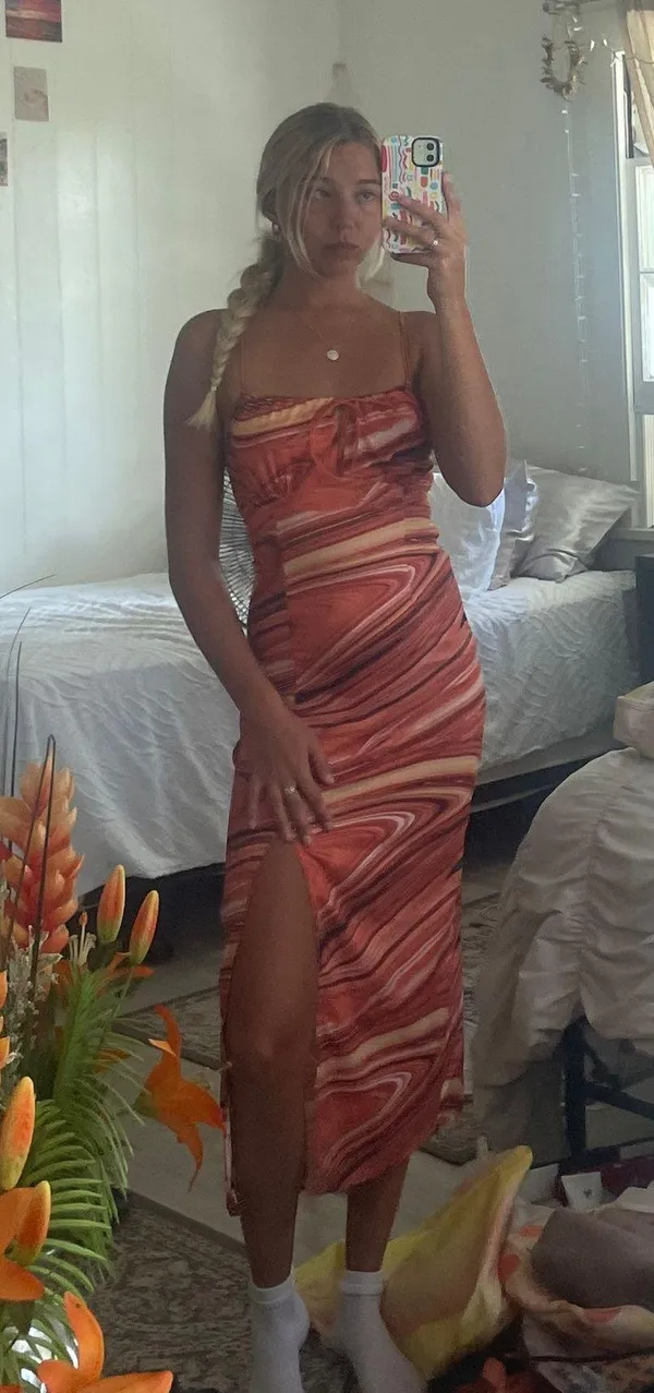Marble Orange Dress - Image 2