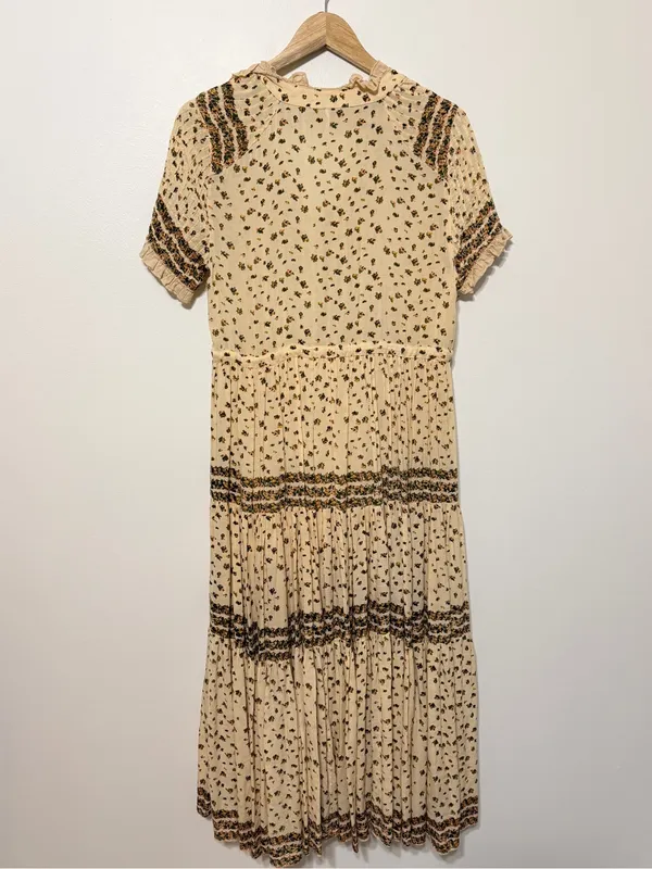 Free People Rare Feeling Pleated Maxi Dress In Neutral Size Small Floral - Image 9