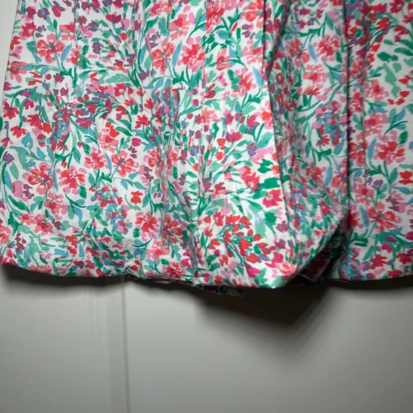 NWT J.Crew Womens Floral Bubble Hem Skirt White Pink Green Size S cottage 2024 - Image 2