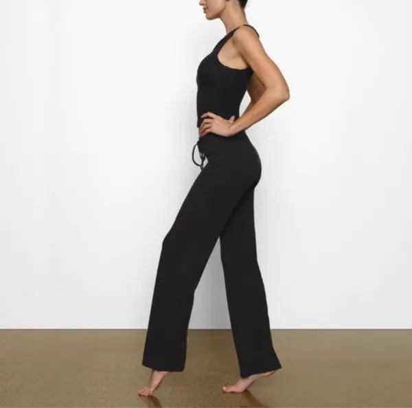 SKIMS Cotton Jersey Straight-Leg Pants XXS - Image 2