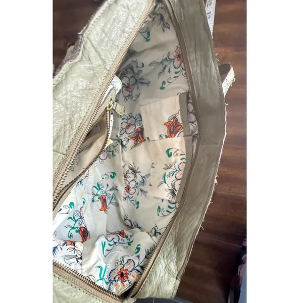 Schuler & Sons Philadelphia Anthropologie Sage Green Pebbled Leather Satchel Bag - Image 15