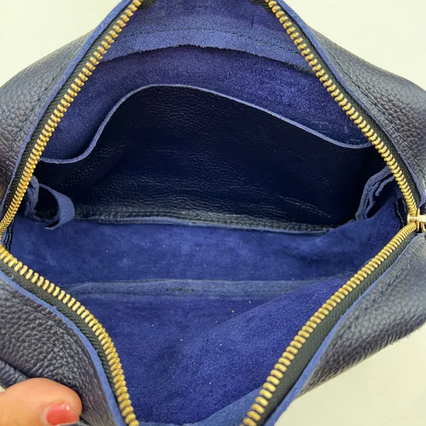Portland Leather Goods Camera Bag Purse Cobalt Blue Large - Image 6