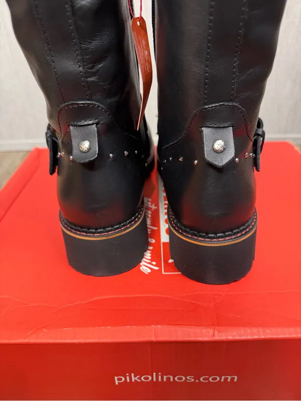 PIKOLINOS Black Leather Mid-Calf Buckle Combat Boots Size 41=US Size 9.5-10 - Image 16