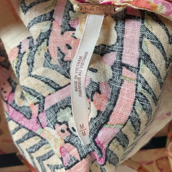 Free People "Summer in Tulum Floral Printed Linen Tunic Top - Size M⁠ - Image 7