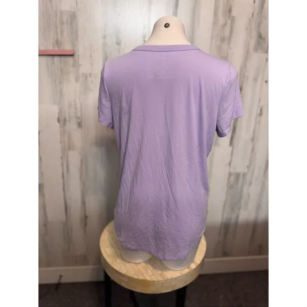 SO Lavender Purple Short Sleeve Crewneck T-Shirt Womens Size Large L Curved Hem - Image 4