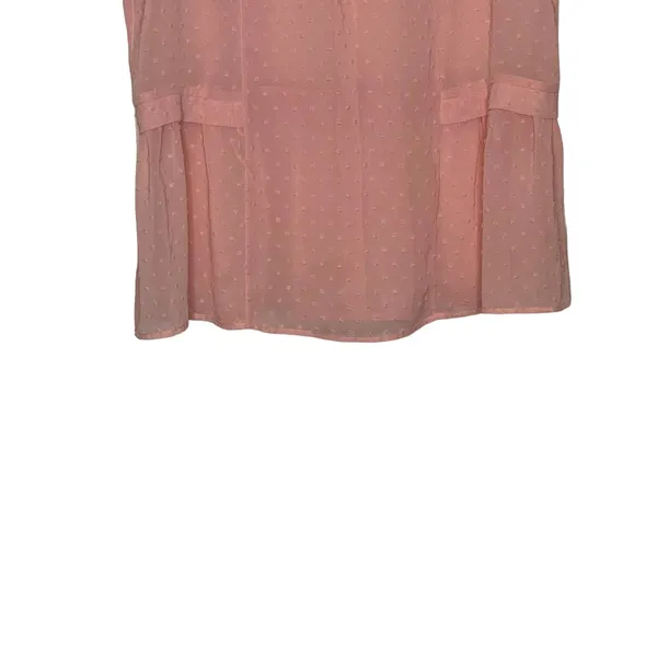 J.Crew Women's Tank Top Semi Sheer Polka Dot Peplum Lightweight Pink Size‎ 6 - Image 5