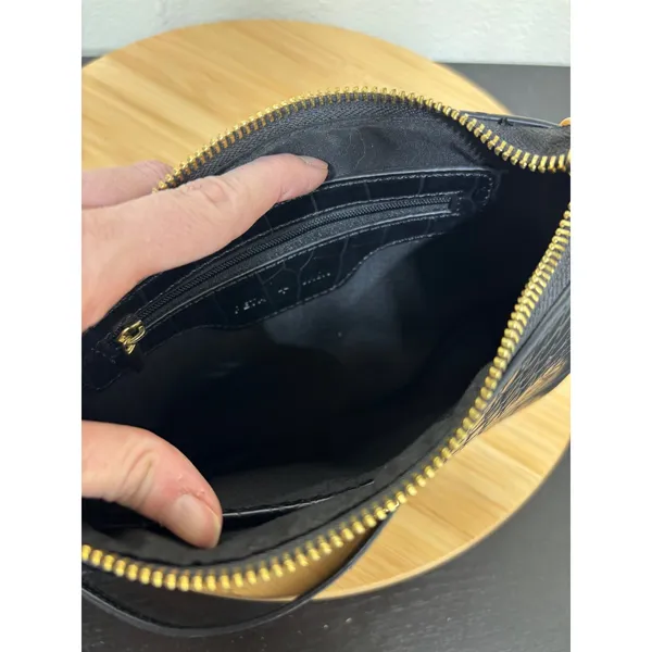 PETA +‎ JAIN Danny Cros Crossbody Bag Women Small Black Embossed Leather - Image 8