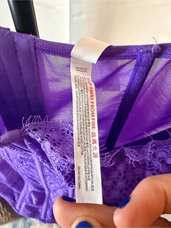 Urban Outfitters Out From Under Lace Purple Underwire Corset Top Bustier Coquett - Image 8