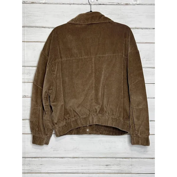 American Eagle Corduroy Bomber Jacket Brown Medium 100% Cotton Relaxed - Image 7