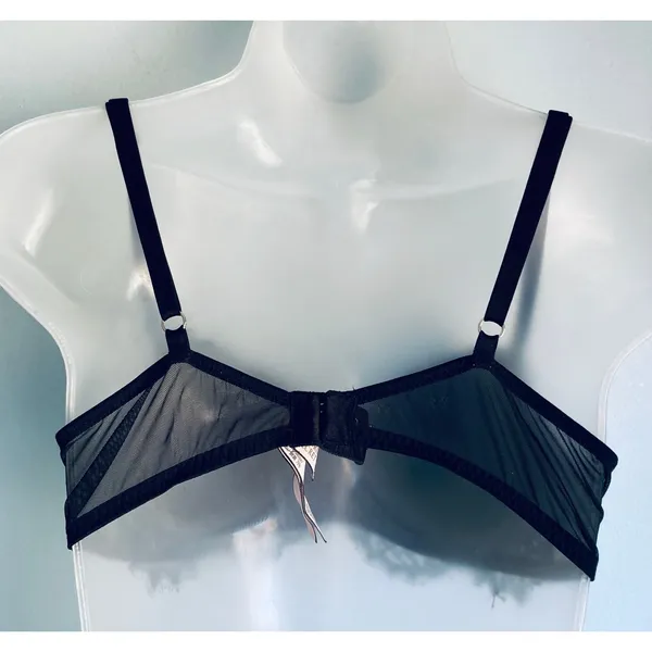 Victoria's Secret Bra Dream Angels Lined Demi 36B Black Lace Whimsigoth - Image 3