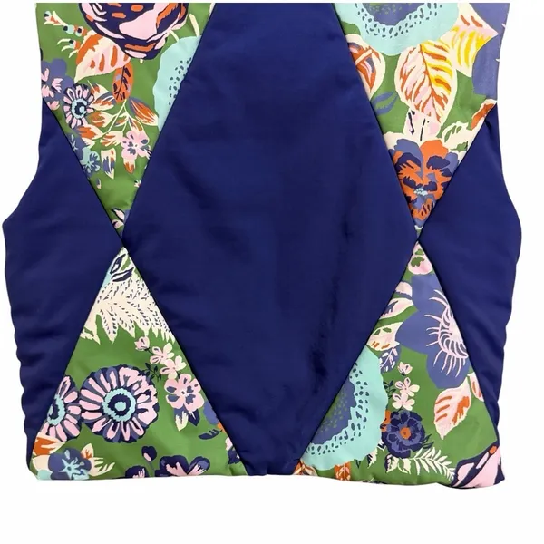 Anthropologie Daily Practice Puffer Vest Blue Patchwork Women's Size Medium‎ - Image 6