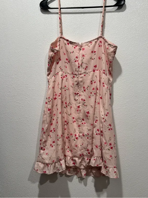 Altar’d State Blush Pink Floral Ruffle Mini Dress Size Large L - Image 9