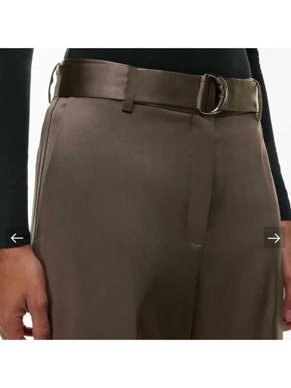 Babaton Aritzia Becket Satin Wide Leg Trouser Pants Soot Brown Women’s size 10 - Image 16