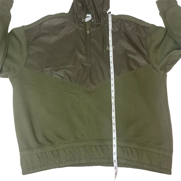 Nike Icon Clash Olive Green Half Zip Hoodie Windbreaker‎ Panel Pullover Sz M - Image 10