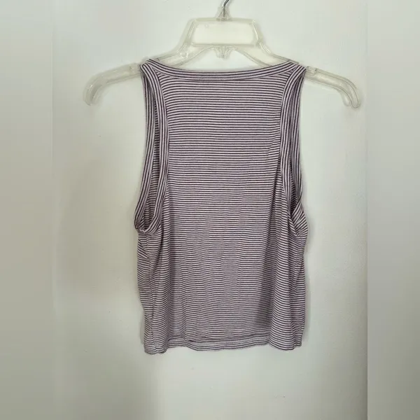 American Eagle Soft & Sexy Striped Muscle Tank Top Large Purple - Image 4