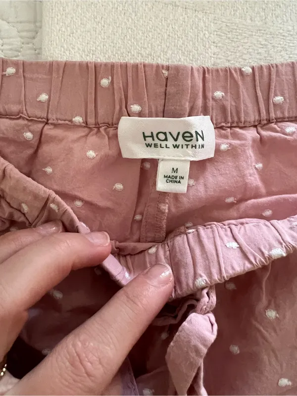 Haven well within Pink Polka Dot Button-Front Pajama Top and bottom - Image 5