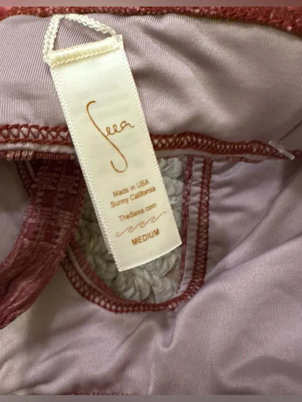 NWT Free People Seea Brasilia Bikini Top - Ripa brown red motif - medium - Image 10