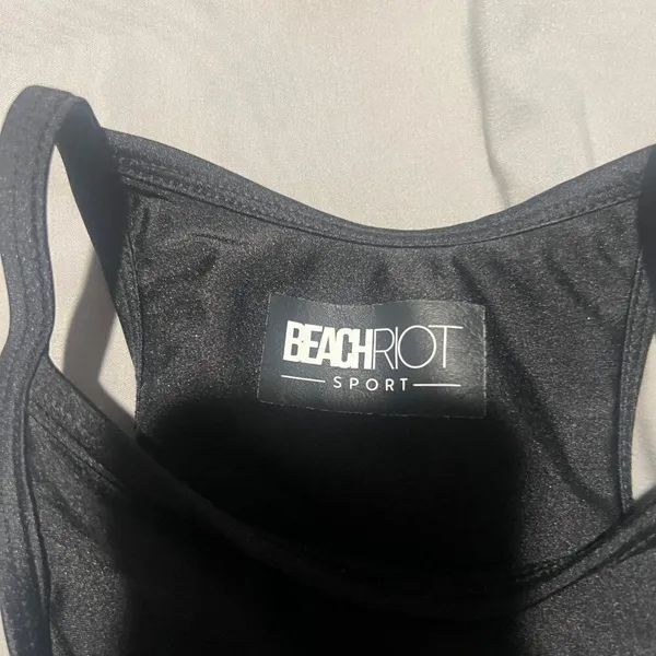 Beach Riot black sparkly small sports bra tank‎ - Image 4