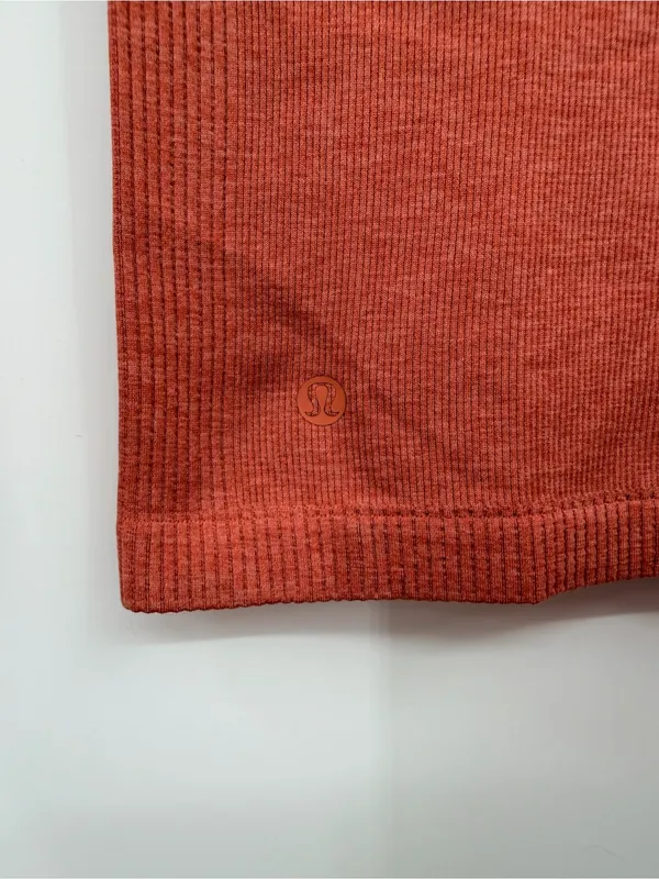 Lululemon Yin Vibes Turtleneck Size 4 Copper Clay Ribbed Seamless Top - Image 7