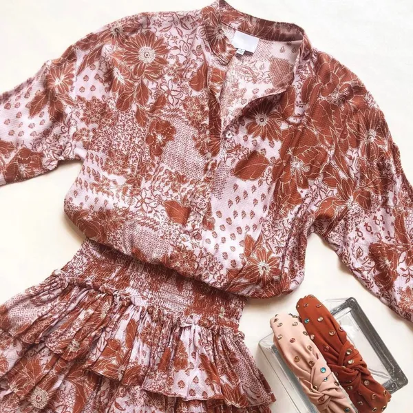These Three Boutique Smocked Waist Tiered Mini Dress - Image 8