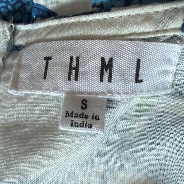 THML Short Sleeve Blue‎ Floral Mini Dress Sz S - Image 6
