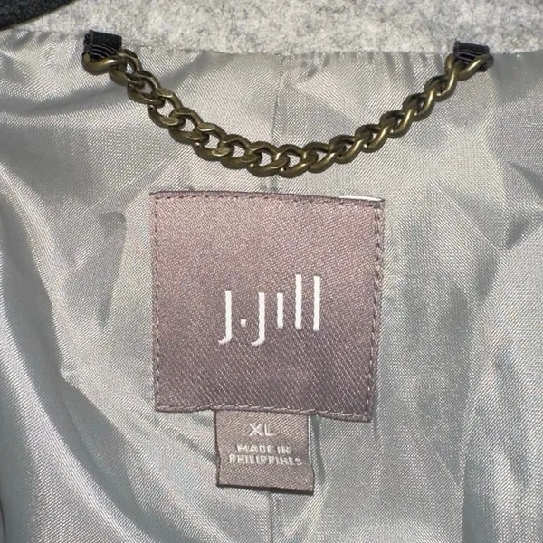 J.Jill Wool Blend Coat‎ XL Gray Classic Button Front Jacket Minimalist - Image 3