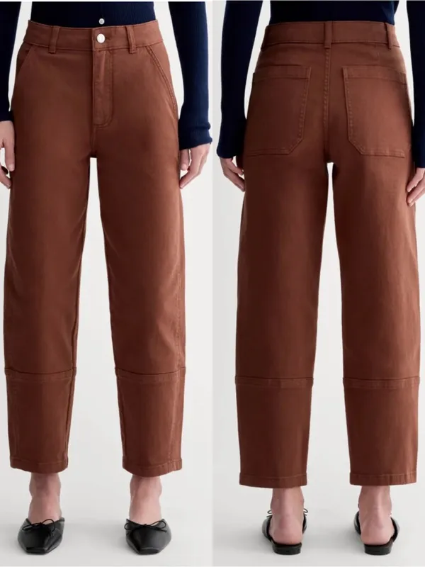 Everlane The Utility Barrel Pant Rosewood High Rise Cotton Brown - Image 2