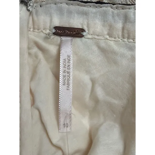 Free People Apple of Eye Lace Mini Skirt Tea Cream Black Trim Size‎ 10 - Image 4