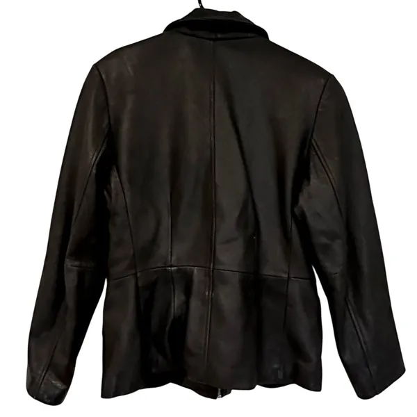 Jones New York Leather‎ Jacket Women M Black Vintage 90s Y2K Minimalist Classic - Image 6
