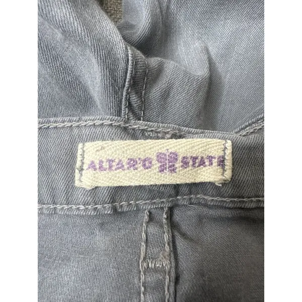 Altar'd State Womens Gray Jeans Size 26 Pockets Belt Loops Straight Leg - Image 4