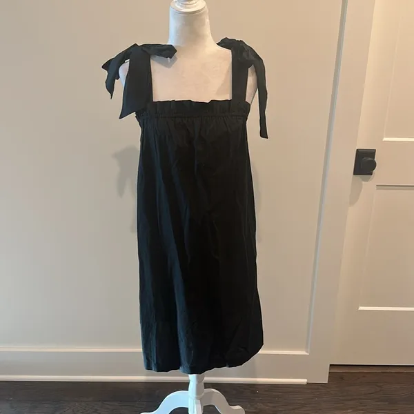 JCrew Tie Shoulder Poplin Dress With Pockets - Image 2