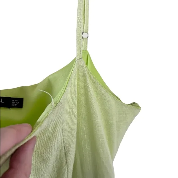 Nasty Gal Lime Green Linen Blend Mini Dress size 10 - Image 2