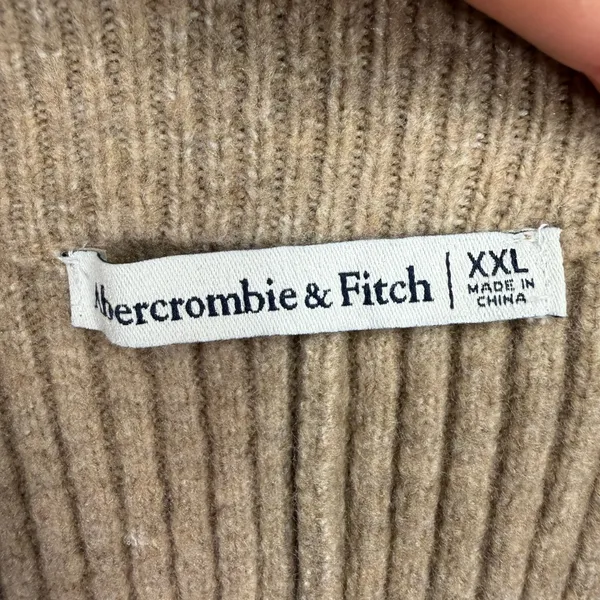 Abercrombie XXL Knit Pants Kathleen Post Ribbed Wide Leg Tan High Rise Cozy NEW - Image 7