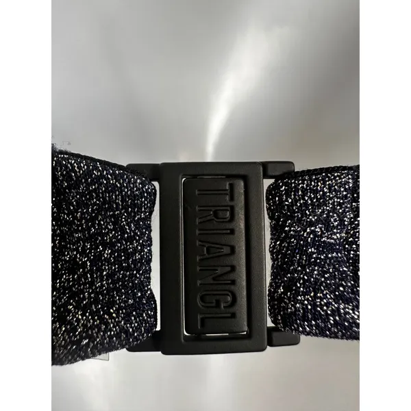 Triangl Midnight Blue Silver Sparkle Lurex‎ Bikini Top Small+ Square Neck Clasp - Image 4