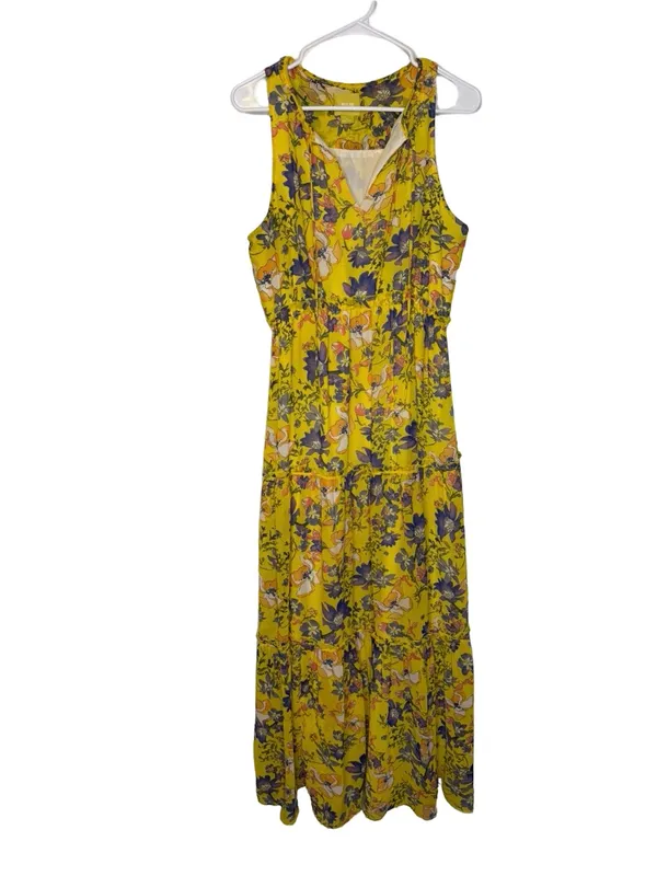 🌼 Maeve Floral Sleeveless Tiered Maxi Dress Yellow Size 12 🌼 - Image 2
