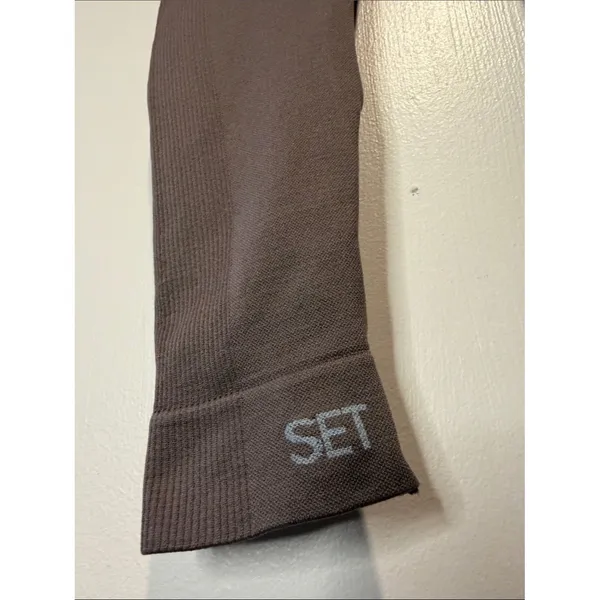 Set Active Sculptflex Ribbed Sides Brown Neutral Workout Leggings Size M - Image 5