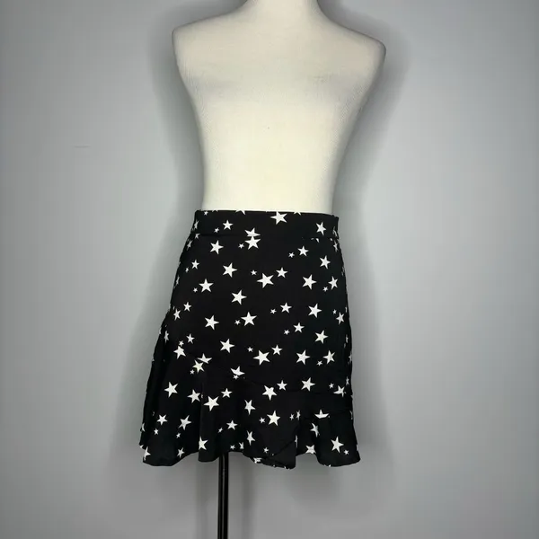 Nasty Gal- Black Skirt with Stars A Line Mini Skirt - Image 2