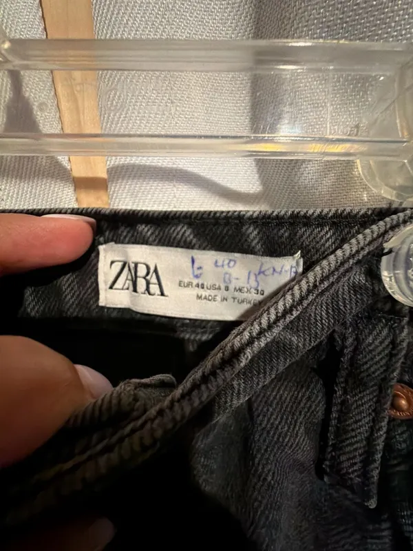 Zara Black Denim High Rise Mom Jeans - Image 2