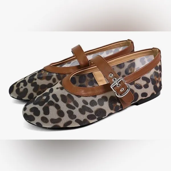 NEW Mesh Ballet Flats Round Toe Buckle Strap Comfy Career Mary Jane Shoes 9.5 - Image 5