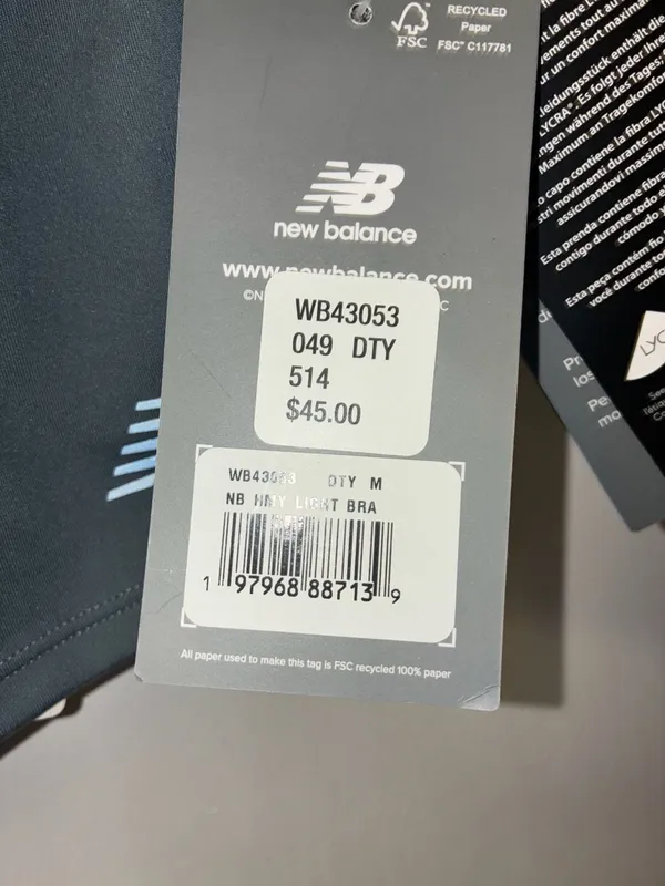 New Balance NB HMY Light Support Sports Bra Crop Top - Image 3