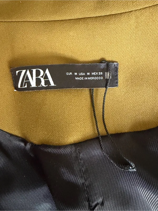 Zara Olive Green Blazer Size Medium - Image 5