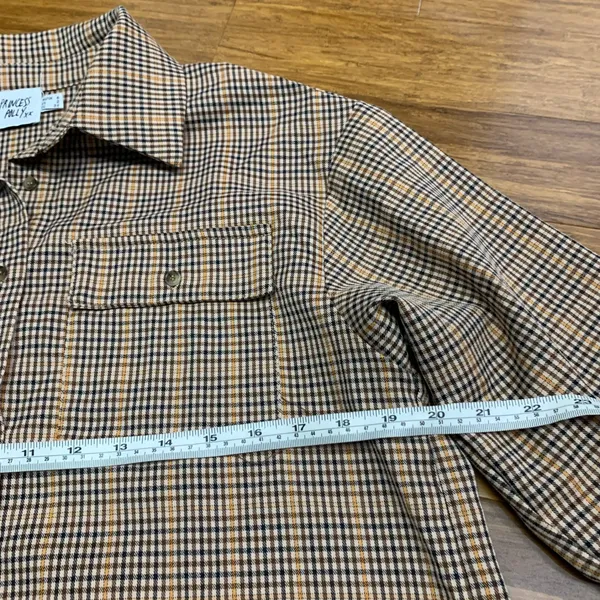 Princess Polly Plaid Shirt Womens Size 2 Jacket Long Sleeve Button‎ Up Top Brown - Image 7